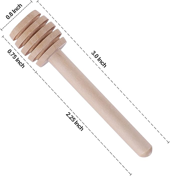 48 Pcs Honey Sticks Dipper, 3 inch Mini Wooden Honeycomb Stick, Small Honey Spoons Stirrer Stick for Honey Jar Dispense Drizzle Honey and Wedding Party Favors Gift