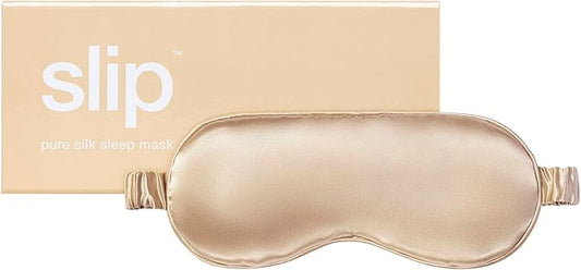 slip Pure Silk Sleep Mask - Caramel | 100% Mulberry Silk, Ultra Soft & Comfortable | Blocks Light for Restful Sleep, Adjustable Strap for Perfect Fit | Gentle on Skin & Hair, Ideal for Travel & Home