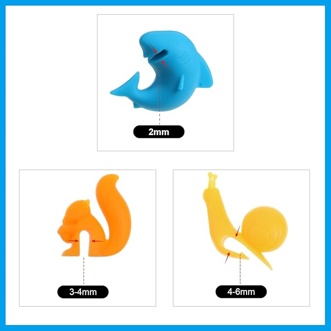 Boao 36 Pcs Silicone Tea Bag Holders Wine Charms Glass Identifier Drink Markers Cute Colorful Snail Squirrel Shark Cup Edge Holders Mug Clips Tea Accessories for Christmas Birthday Bar Party Favor