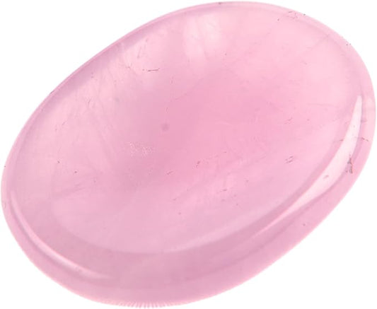 Rose Quartz Worry Stones – Crystal Thumb Worry Stone for Anguish, Stress – Relaxing and Soothing Balance Stones for Meditation, Stress Relief – Healing Stones and Crystals for Men and Women