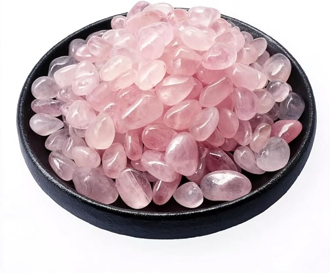 Polished Natural Rose Quartz Crystals - 72 Pcs, 0.5" 10 oz Handpicked Natural Tumbled Gemstones Rocks, Pebbles for Reiki, Chakra, Healing Home Decor