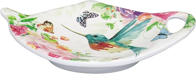 Supreme Housewares Rose Garden Tea Bag Holders, Teapot Shaped Tea Bag Coasters Spoon Rests Saucer Seasoning Dish Set, Multicolor, 4 x 3 Inch, Set of 4