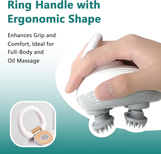 TISSCARE Electric Scalp Massager, Cordless Head Massager Scalp for Hair Growth and Stress Relax, 3 Speed Modes, Waterproof Handheld Portable Head Scratcher for Pet Dog Cat Massage, Gift for Women Men