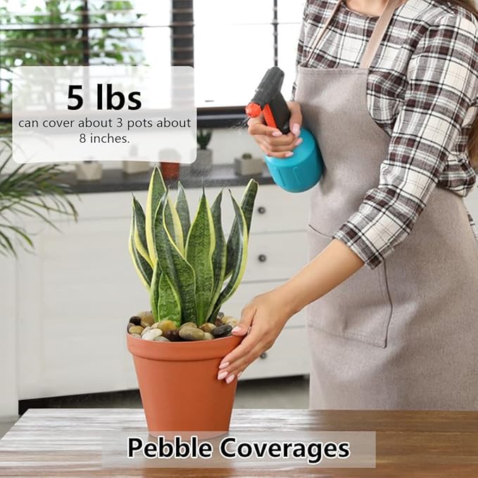 Pebbles for Indoor Plants, Natural Polished River Rocks, Small Decorative Mixed Color Stones for Planters Vase Fish Tank Aquariums Landscaping Garden, 2lbs