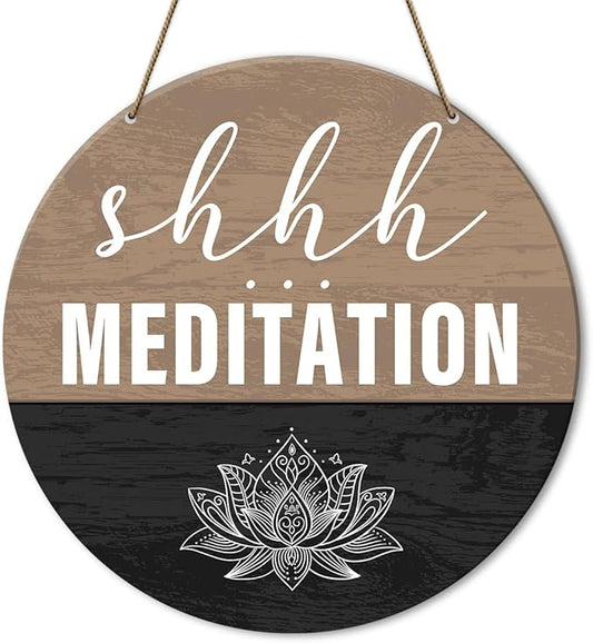Meditation Room Decor Sign, Yoga Studio Wall Decoration Home Gym Spiritual Room Zen Den Hanging Decor Sign, Please Do Not Disturb Sign, Gifts for Yoga Instructor Lover