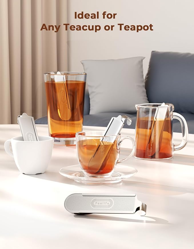 Tea Infuser for Loose Leaf Tea, 2-in-1 Tea Scoop Infuser Fine Mesh Tea Strainers for Loose Tea Single Cup, 304 Stainless Steel Loose Leaf Tea Steeper