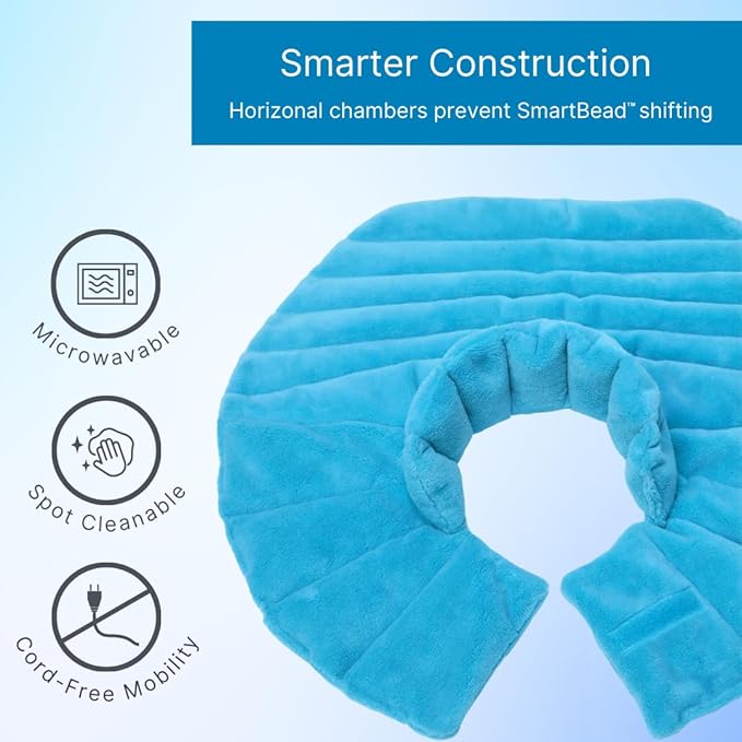 NatraCure Microwave Heating Pad for Neck, Shoulders and Back - Heated Wrap & Microwavable Warmer Moist Heating Pad with SmartBead Technology - Physical Therapy FSA, HSA, Spa Gifts - 1PK