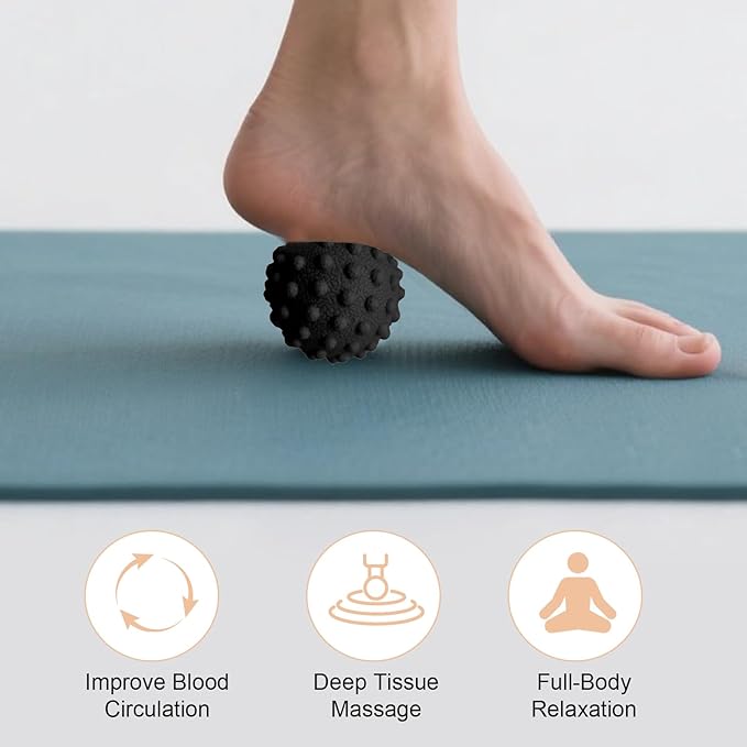 Foot Massage Ball Myofascial Release, Restore Foot Massage Roller, Massage Tool for Tight Muscles and Sore Feet, Pain Relieve from Plantar Fasciitis, Black
