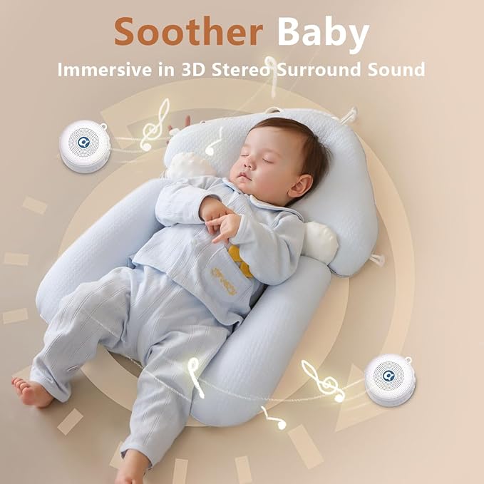 Double Brown Noise Sound Machines with 30 Soothing Sounds Mini White Noise Machine Baby 32 Volume Level Sleep Machine for 3D Surround Sound Rechargeable Noise Machine for Kid Adult Home Travel