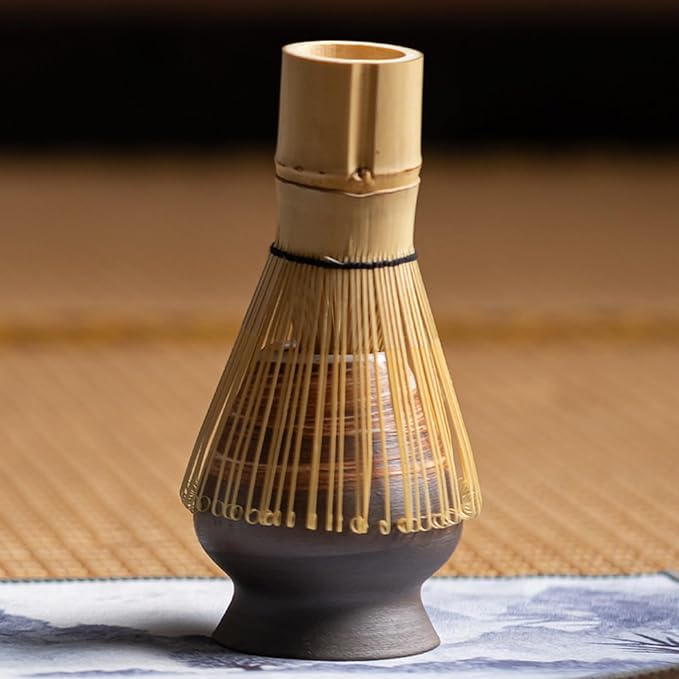 Ceramic Matcha Whisk Set, Complete Matcha Set-8PCS for Ceremonial Grade Matcha, Tea Gifts for Tea Lovers for Christmas, Birthday, Halloween (Cappuccino Color)