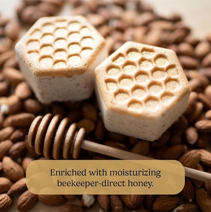 PACHA SOAP Co. Froth Bath Bomb 3 Pack, Sweet Honey Almond - Nourishing, Moisturizing, Naturally Derived & Handcrafted in The USA