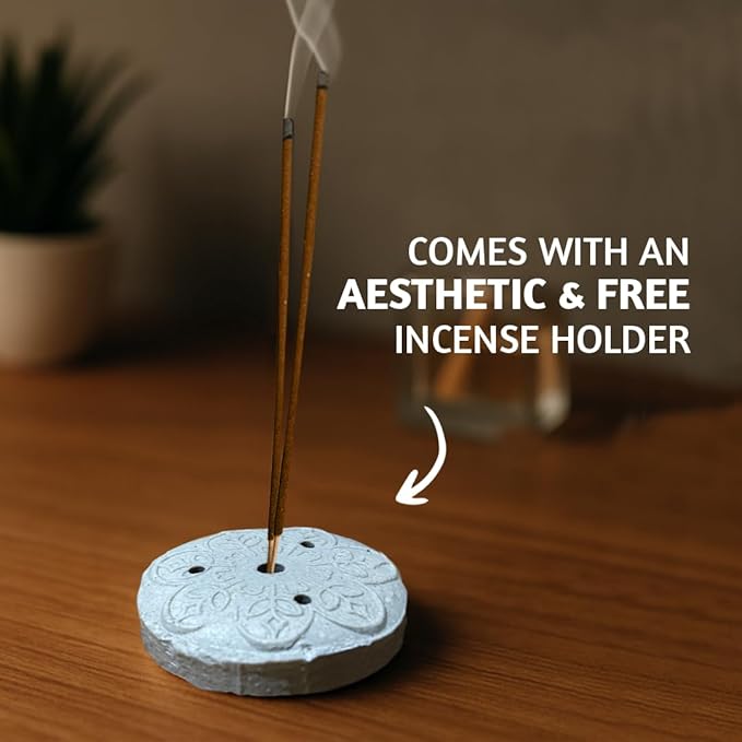 Folkulture Incense Sticks | Set of 100 Insence-Sticks with Holder for Relaxation | Pistachio Fragrance Incense | Organic, Slow Burning & Non Toxic Inscents for Meditation | Dessert Inspired