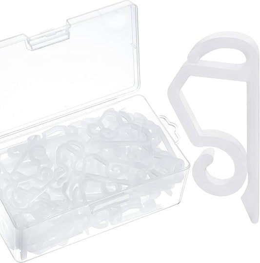 Marsui 180 Pieces Christmas Light Clips Outdoor Gutter Hooks Plastic Seasonal Weatherproof Clips Holiday Fence Hooks for Christmas Roof Tree Outside Hanging String Lights (White)