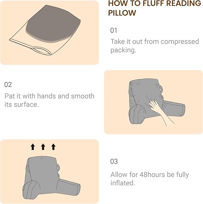 Portable Comfy Reading Pillows for Bed Sitting Up(Dark Green Oeko-Tex), Velvet Back Pillow with Arms & Pockets for Adults, Support Memory Foam Bed Pillow for Dorm/Reading/Watching/Gaming