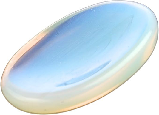 Opalite Worry Stones – Crystal Thumb Worry Stones for Anxiety, Stress – Relaxing and Soothing Balance Stones for Meditation, Stress Relief – Healing Stones and Crystals for Men and Women