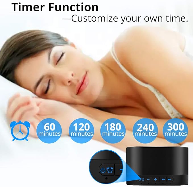 Magicteam Sound White Noise Machine with 20 Non Looping Natural Soothing Sounds and Memory Function 32 Levels of Volume Powered by AC or USB and Sleep Sound Timer Therapy for Baby Kids Adults