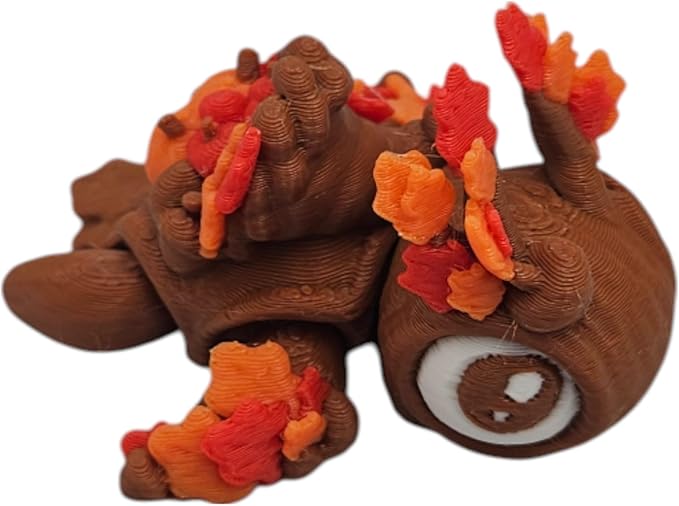 Articulating Turtle Fidget Animal Figurines – Unique 3D Printed Collectibles, Poseable Desk Animals For Adults, Stress Relief and Display Gift (HARVEST TURTLE)