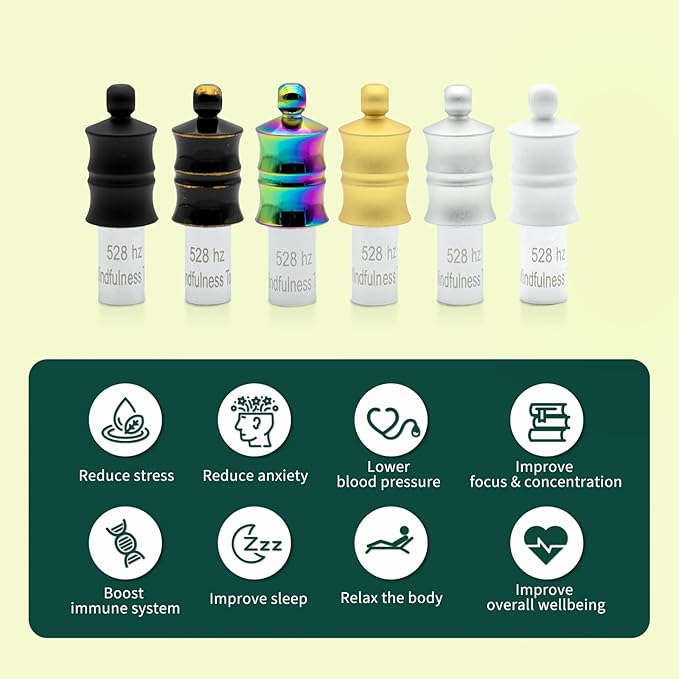 528 Hz Meditation Necklace Breathing Frequency Sound Healing Device by Adjusting The Breathing for Anxiety & Stress Relief Mindfulness