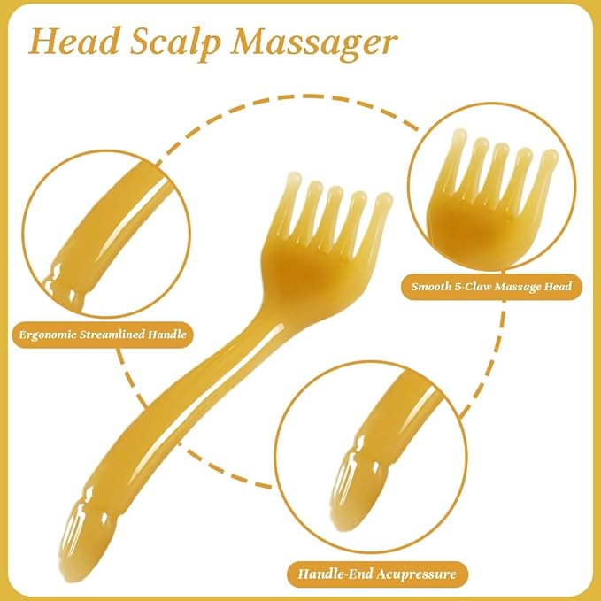 GSHOW Scalp Massager Handheld Comb Resin Relax Massage Tool - Manual Relaxation Tool for Soothing Head Massage - Set of 2