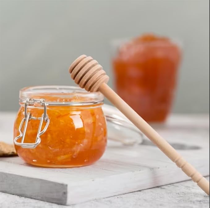 Wooden Honey Dipper Stick Collecting Dispensing Drizzling Jam Portable Wedding Party (15cm, 20)