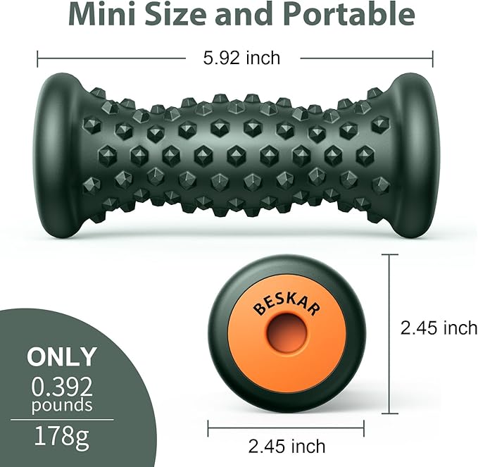 BESKAR Foot Massage Roller for Relief Plantar Fasciitis, Foot Reflexology Tool Pressure Point Massage Roller, Deep Tissue Massage for Relieving Feet Arch Heel Pain, Myofascial Pain Syndrome