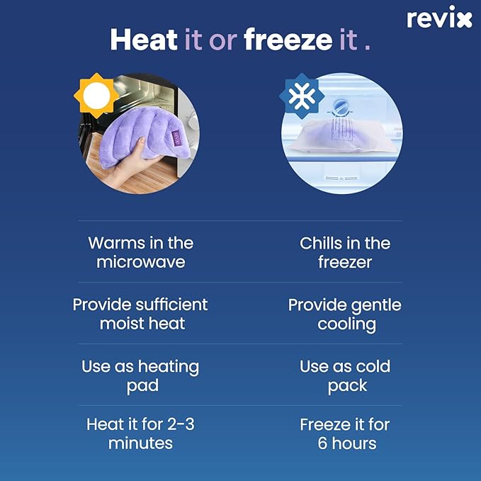 REVIX Microwave Heating Pad for Back with Moist Heat, Extra Large Microwavable Heated Wrap for Lumbar, Waist, Stomach, Shoulder and Neck Hot or Cold Pack, Reusable, Portable