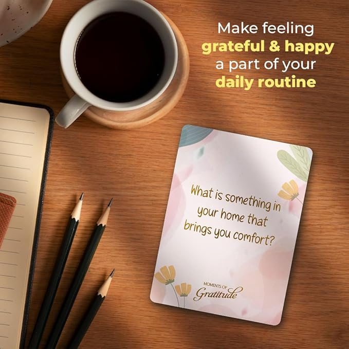ThinkPsych Moments of Gratitude Cards | 52 Daily Questions for Mindfulness & Self-Reflection | Positive Psychology Self-Care Deck | Uplifting Gift for Teens & Adults | Gratitude Journal Ideas