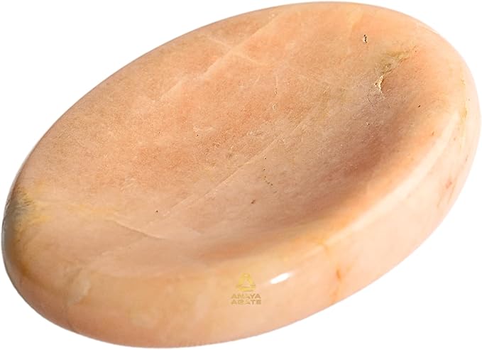 Peach Moonstone Worry Stones – Crystal Thumb Worry Stone for Anguish, Stress – Relaxing and Soothing Balance Stones for Meditation, Stress Relief – Healing Stones and Crystals for Men and Women