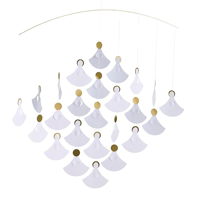 Angel Chorus (25 Angels) Hanging Mobile - 22 Inches - High Quality - Handmade in Denmark by Flensted