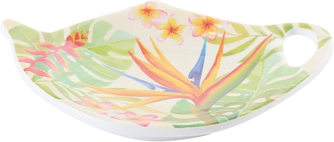 Supreme Housewares Bird of Paradise Tea Bag Holders, Teapot Shaped Tea Bag Coasters Spoon Rests Saucer Seasoning Dish Set, Multicolor, 4 x 3 Inch, Set of 4