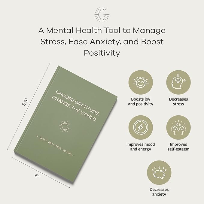 Gratitude Gifted 5-Minute Guided Gratitude Journal – Daily 180 Prompts, Self-Care & Mindfulness, Leather Hardcover, Undated to Foster Happiness, Wellness, Positivity for Men & Women