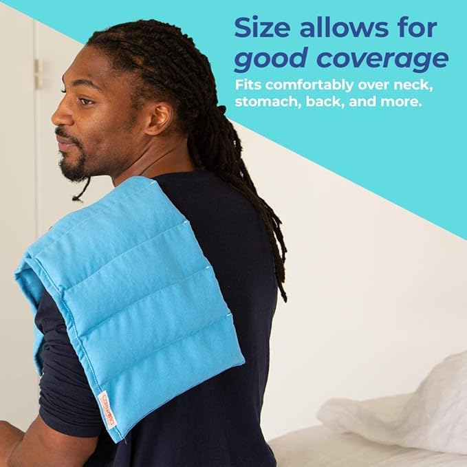 Microwave Heating Pad for Pain Relief, 9 x 22 Multipurpose Pads, Natural Buckwheat and Lavender Mix, Hot/Cold, Aromatherapy, Made in USA (Purple)