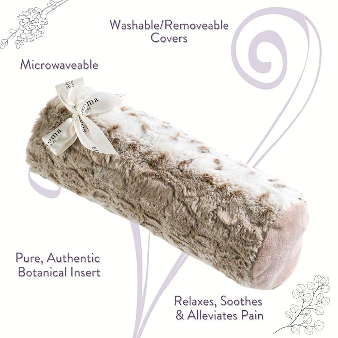 Sonoma Lavender, Lavender Bolster Roll, Microwaveable, Hot/Cold Neck Pillow, Soothing and Relaxing Pain Relief for Neck, Low Back or Behind The Knees, Removable/Washable Cover, (Arctic Circle)