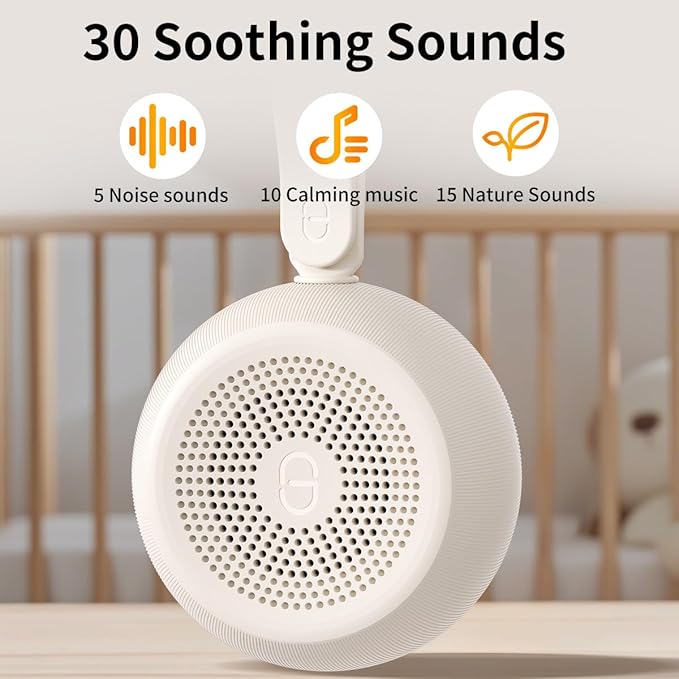 Easysleep White Noise Sound Machine Portable Sleep Machine for Baby Adult with 30 Soothing Sounds 12 Night Light Colors 4 Timer Memory Function Rechargeable Noise Machines for Sleeping, Office