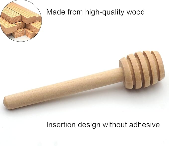 50 Pcs Honey Dipper Stick, 3 Inch Mini Honey Dipper, Wooden Honey Dippers Stick, Honey Stirrer Honey Wand for Honey Collecting Dispensing Drizzling Jar Portable and Wedding Party