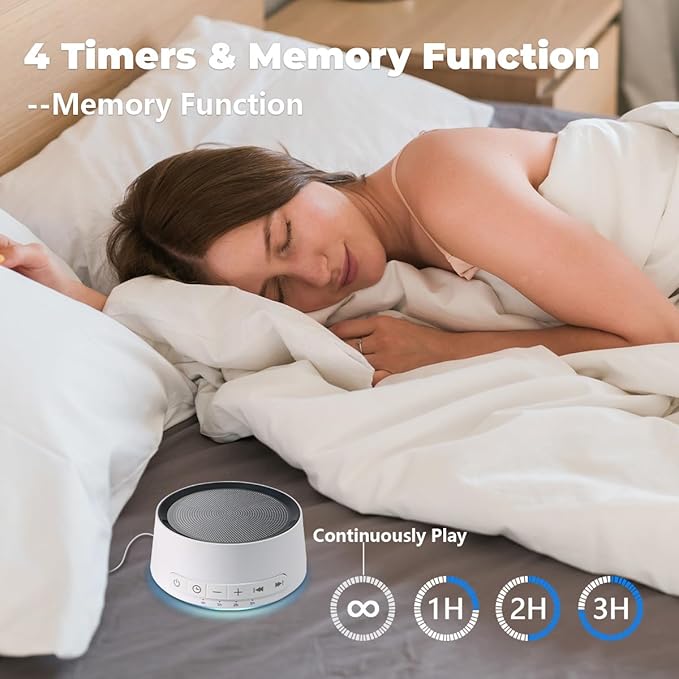 Sound Machine White Noise Machine with 30 Soothing Sounds 12 Colors Night Light Sleep Machine for Baby Kids Adults Brown Nosie Machine Pink Noise Machine with 32 Volume Levels for Office Home Travel