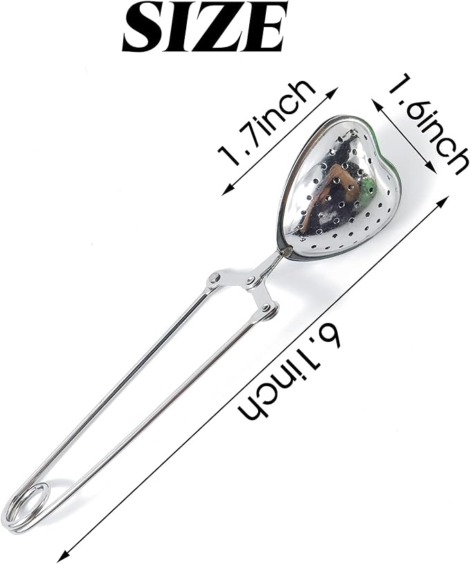 ROYHOO10PCS Stainless Steel Tea Filters Loose Leaf Tea Infuser Strainers Reusable Interval Diffuser Heart-shaped Tea Partition Spoon