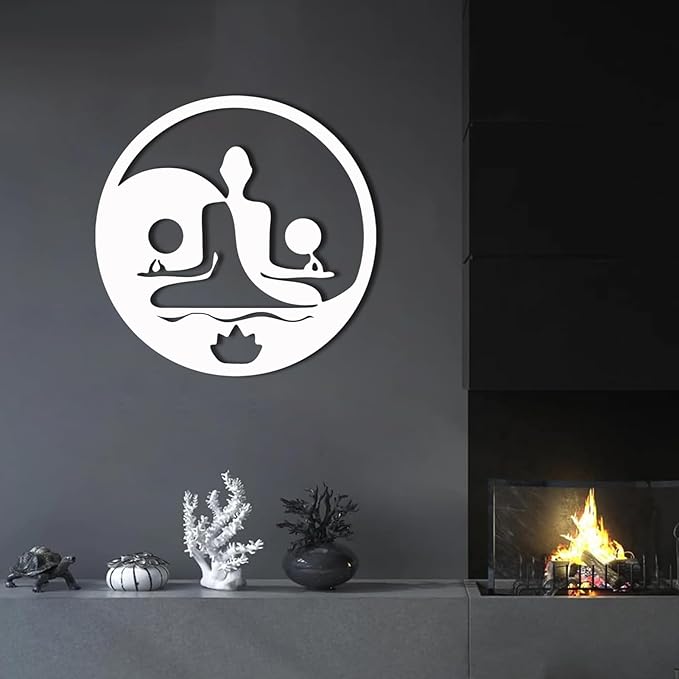 Metal Wall Decor-Metal Buddha Wall Decor, Metal Zen Wall Art, Yin Yang Wall Art, Buddha Wall Art, Meditation Wall Decor, Spiritual Wall Decor, Zen Wall Art, Yoga Room Wall Decor (Gold, 30x30in|76x76cm)