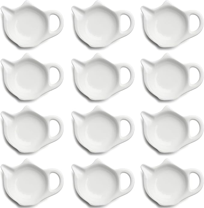 Tea Bag Holder for Used Tea Bag Teapot Shaped Tea Bag Coasters - Keep Your Tea Time Tidy and Organized with Tea Bag Saucers Set of 6
