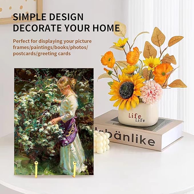 Kruodop 6 Inch Plate Stands for Display, 3 Pack Plate Holder Display Stand, Gold Metal Frame Easel Holder Stand for Pictures,Book, Photo, Decorative Plate