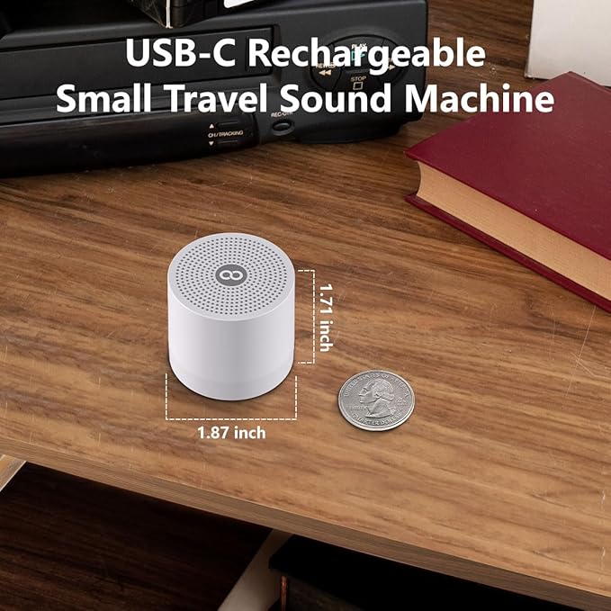Sound Machine Mini White Noise Machine with 30 Soothing Sounds for Newborn Baby Kids Adults Portable Rechargeable Sleep Brown Noise Machine 4 Timers Memory Function for Travel Camping Home Office