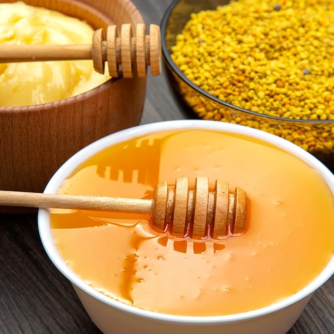 60Pcs Honey Dipper Sticks - Wooden Honey Dipper, 3 Inch Mini Honeycomb Stick, Honey Stirrer Stick for Jar Dispense Drizzle and Wedding Party Present