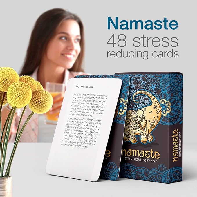 Namaste Mindfulness Cards - Stress & Anxiety Relief, Meditation Cards - Self Care Gifts for Women - MSS Inc