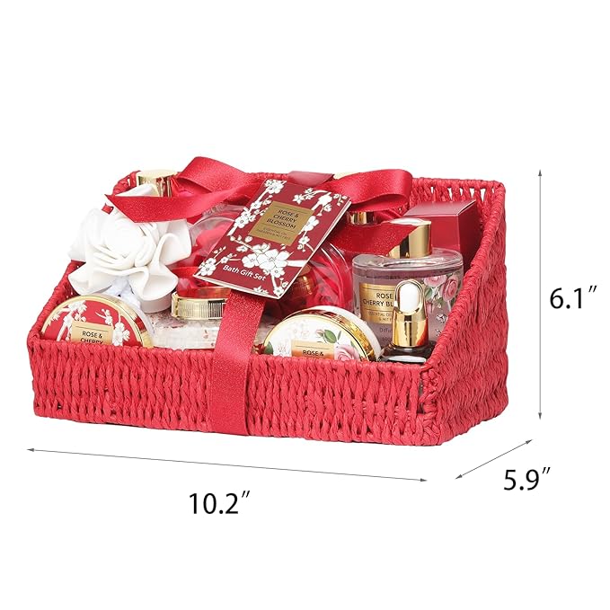 25Pcs Christmas Gifts for Women - Luxury Bath and Body Spa Gift Basket for Women with Necklace | Relaxing Care Kit Valentine's Mothers Day Gifts for Mom Gift Baskets for Anniversary or Bridal Shower