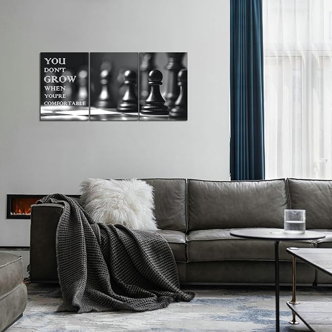 KAWAHONE Inspirational Canvas Wall Art, Black and White Art Wall Art Motivational Wall Art Decoration Positive Quotes Posters Prints for Living Room Bedroom, Office Decor, Gallery-Wrapped Canvas Art Set Framed Ready to Hang