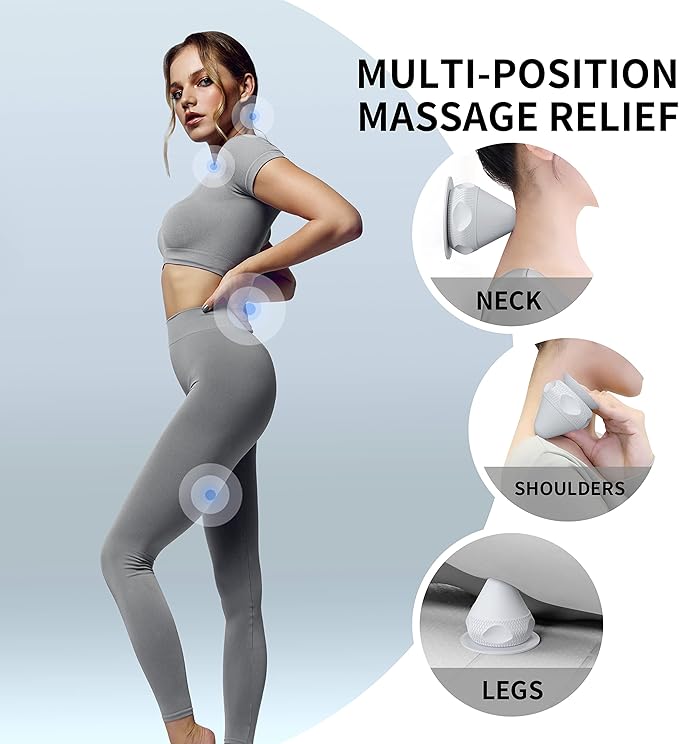 Mountable Self-Massage Ball Handfree with Suction Cup,Deep Tissue Back Sore Muscle Knot Massager,Myofascial Release,Manual Massage Balls, Foot Plantar Fasciitis, Back Stress Relief - Gray