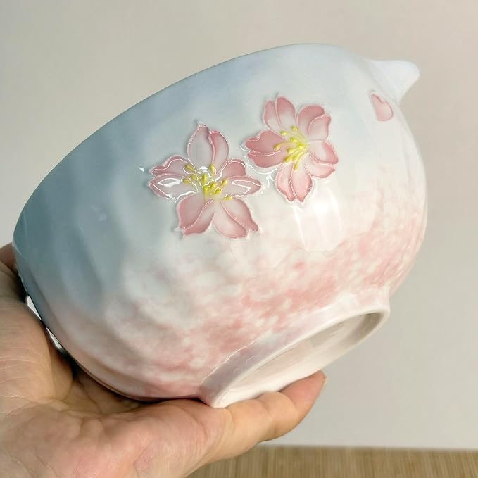 Matcha set with tray 8pcs, Japanese Matcha Kit includes Ceramic Matcha Bowl, Bamboo Matcha Whisk (Chasen), Whisk Holder, Macha Scoop(Chashaku), Bamboo Placemat, Sifter, Tea Cloth Chakin，Blue & Pink