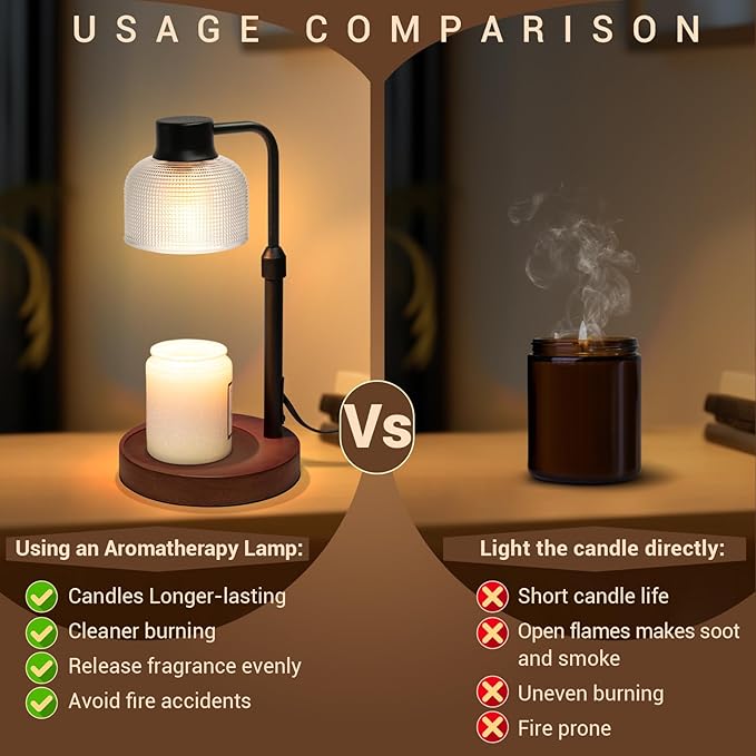 KLL Candle Warmer Lamp with Timer: Christmas Gifts for Women - Birthday Gifts for Women Mom - Vintage Home Decor - House Warming Gifts for New Home - Wax Warmer for Jar Candles