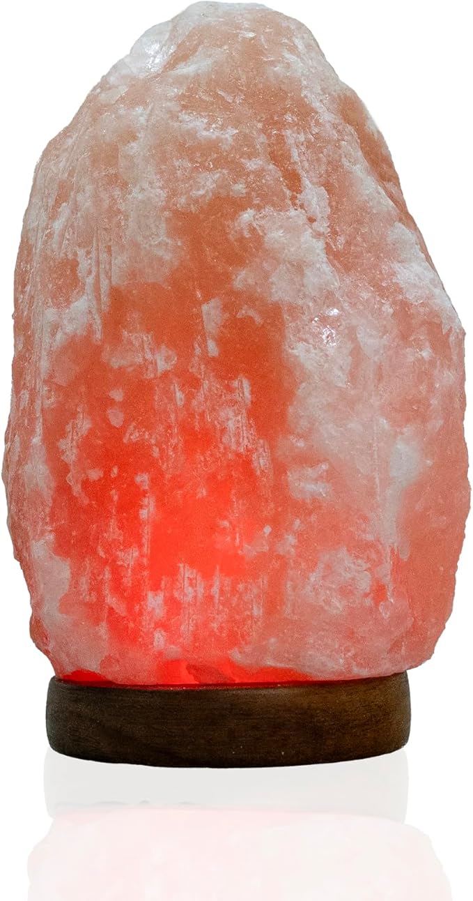 Salacia Himalayan Color Changing Salt Lamp, Night Light Lamp, Crystal Pink Large USB Salt Rock Lamp for Home Decor, USB Himalayan Salt Lamps with Wooden Base, Salt Lamp