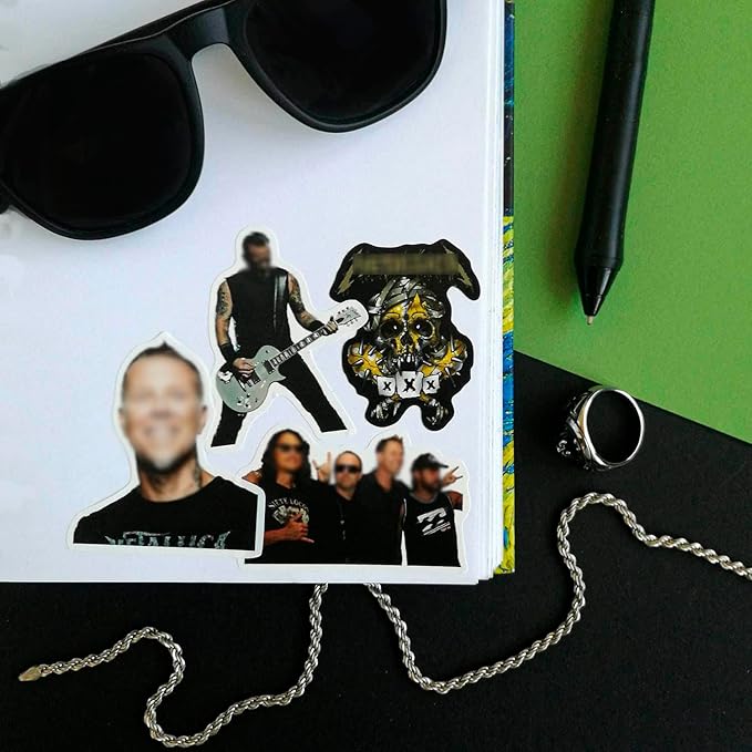 BulbaCraft Heavy Metal Band Stickers for Adults, 36 Pieces of Strong Adhesive and Waterproof Stickers for Laptop, Decals for Teens Aesthetic and Guitar Decals, Gifts for Women & Men